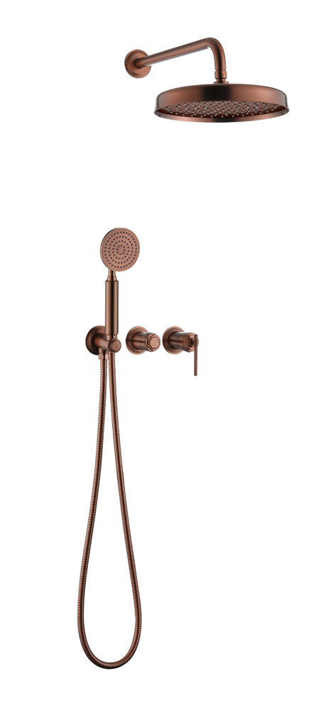 Изображение к товару Смеситель встроенный + верхний+ ручной душ, ETERNA COPPER BRUSHED  174-CB